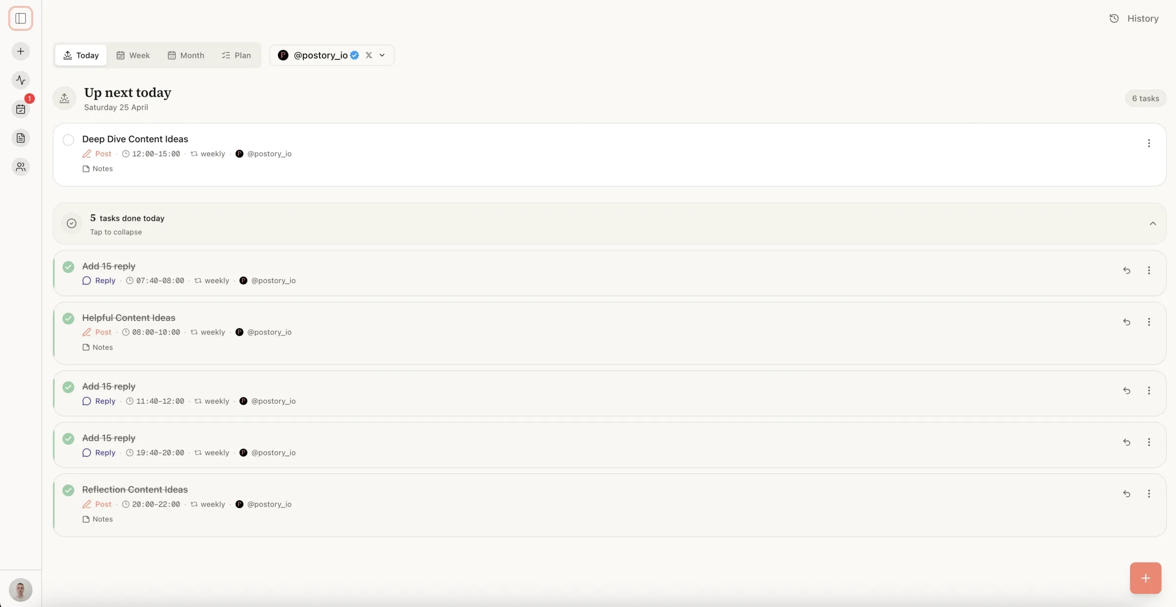 Turn insight into a plan you actually run — Postory planner & task manager feature screenshot