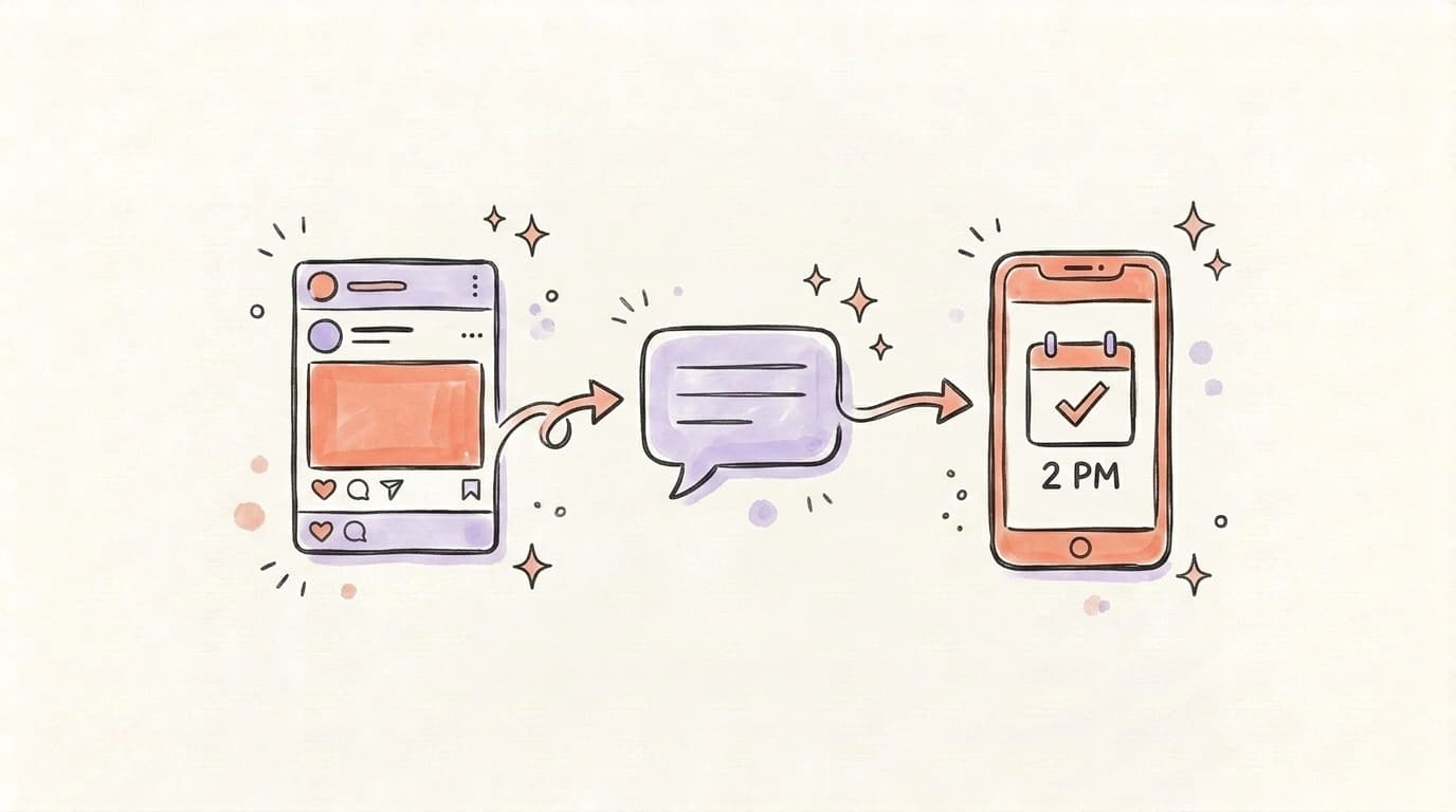 Pipeline from feed post to DM to a booked call