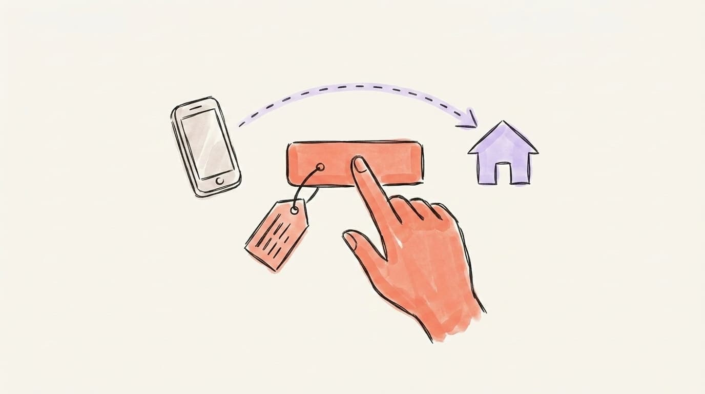 A finger tapping a tagged link that routes traffic to a property you own