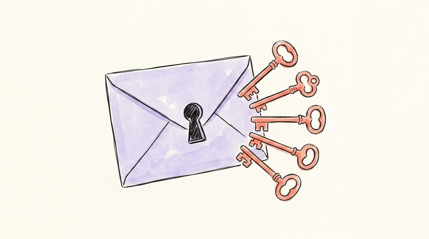 An appeal envelope with five different keys for the same lock